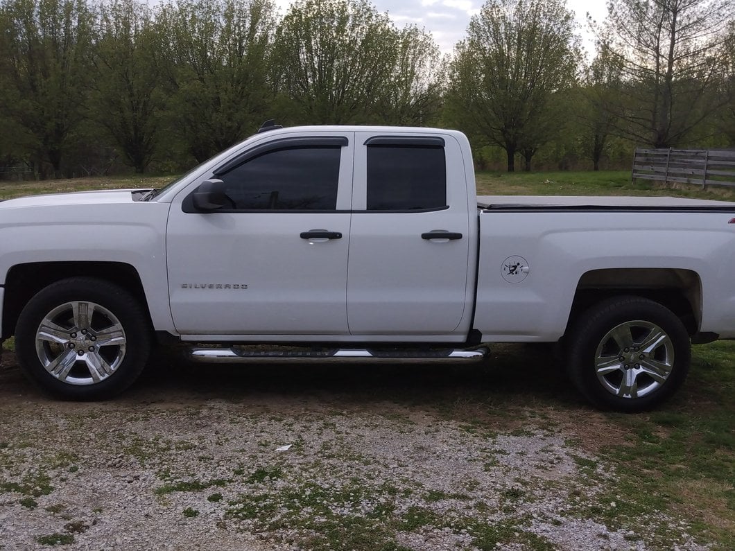 RedRock Window Deflectors; Front and Rear; Smoked (14-18 Silverado 1500 Double Cab)