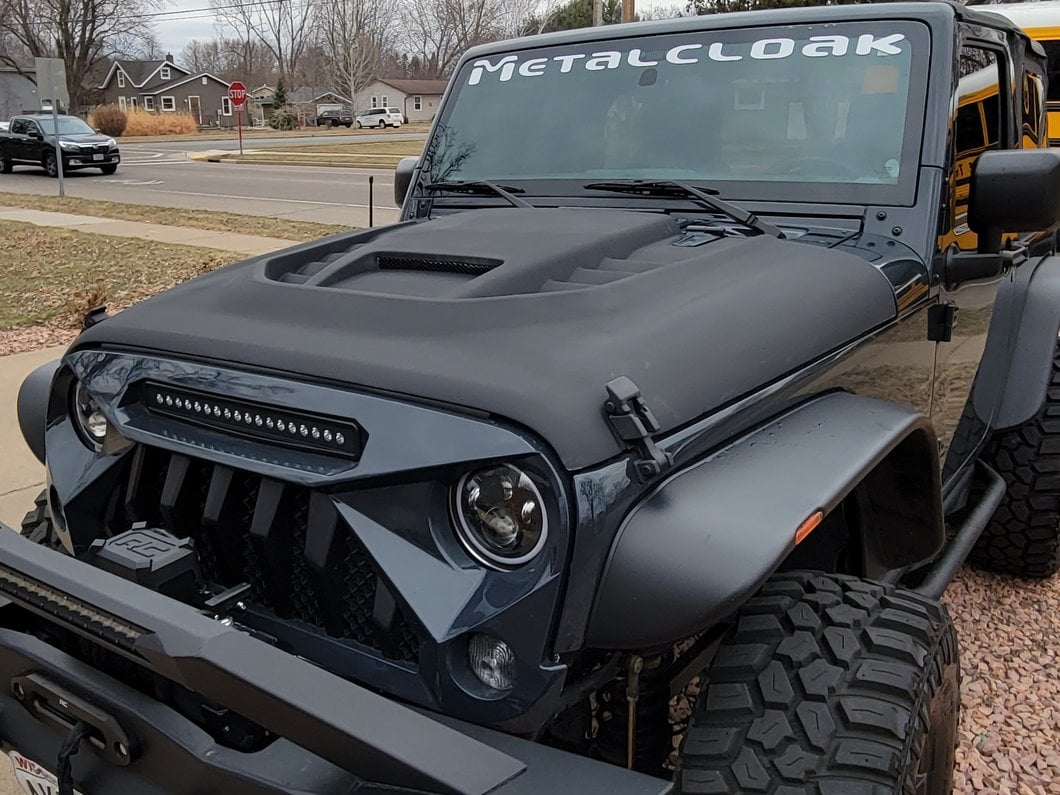 RedRock Type-STM Style Ram Air Hood; Unpainted (07-18 Jeep Wrangler JK)