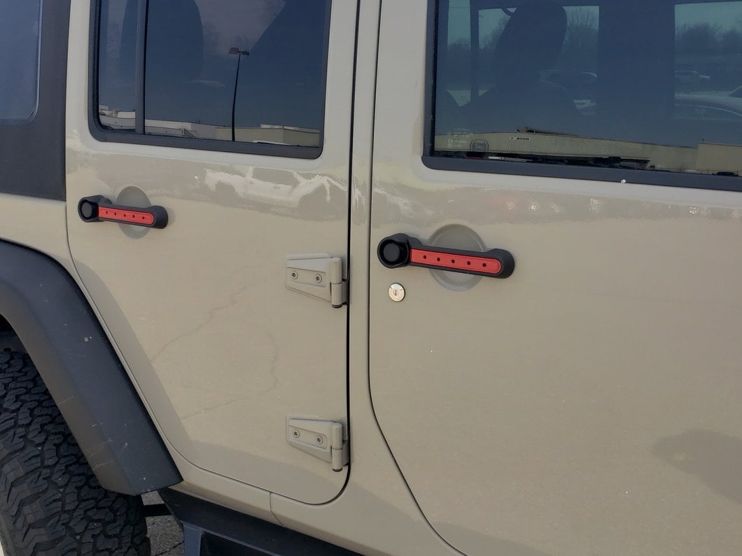 RedRock Door Handle Inserts; Red (07-18 Jeep Wrangler JK 4-Door)