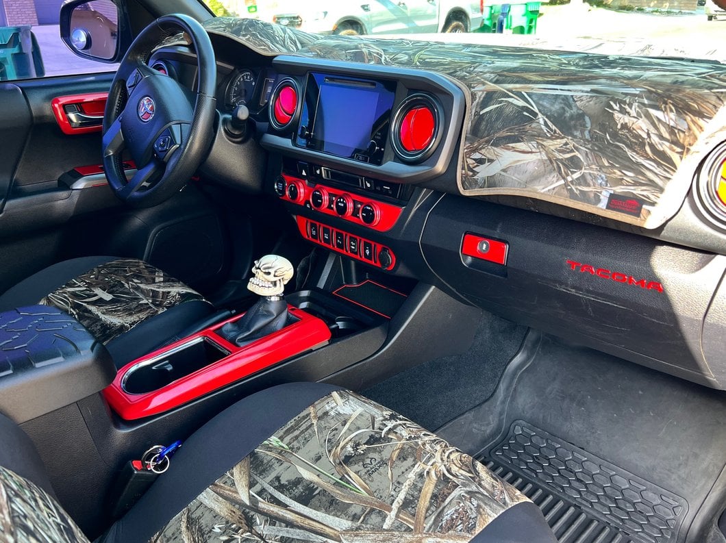 RedRock Center Console Trim; Red (16-23 Tacoma w/ Automatic Transmission)