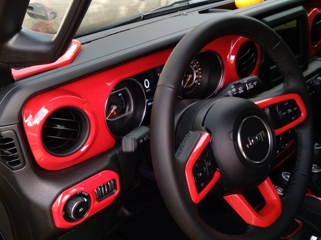 RedRock Dash Panel Overlay; Red (18-23 Jeep Wrangler JL)