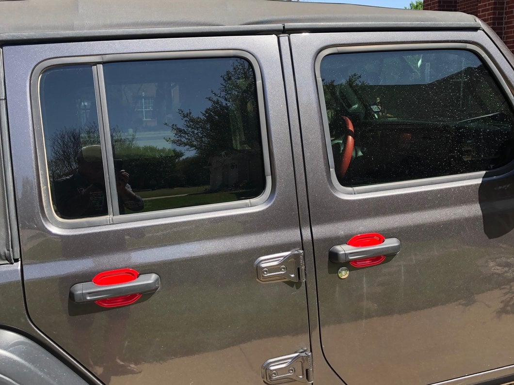 RedRock Exterior Door Handle Guards; Red (18-25 Jeep Wrangler JL)
