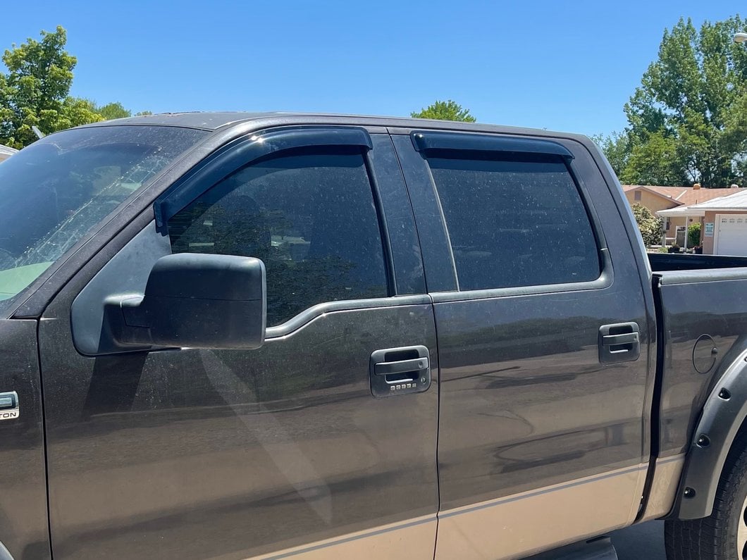 RedRock Window Deflectors; Front and Rear; Smoked (04-08 F-150 SuperCrew)