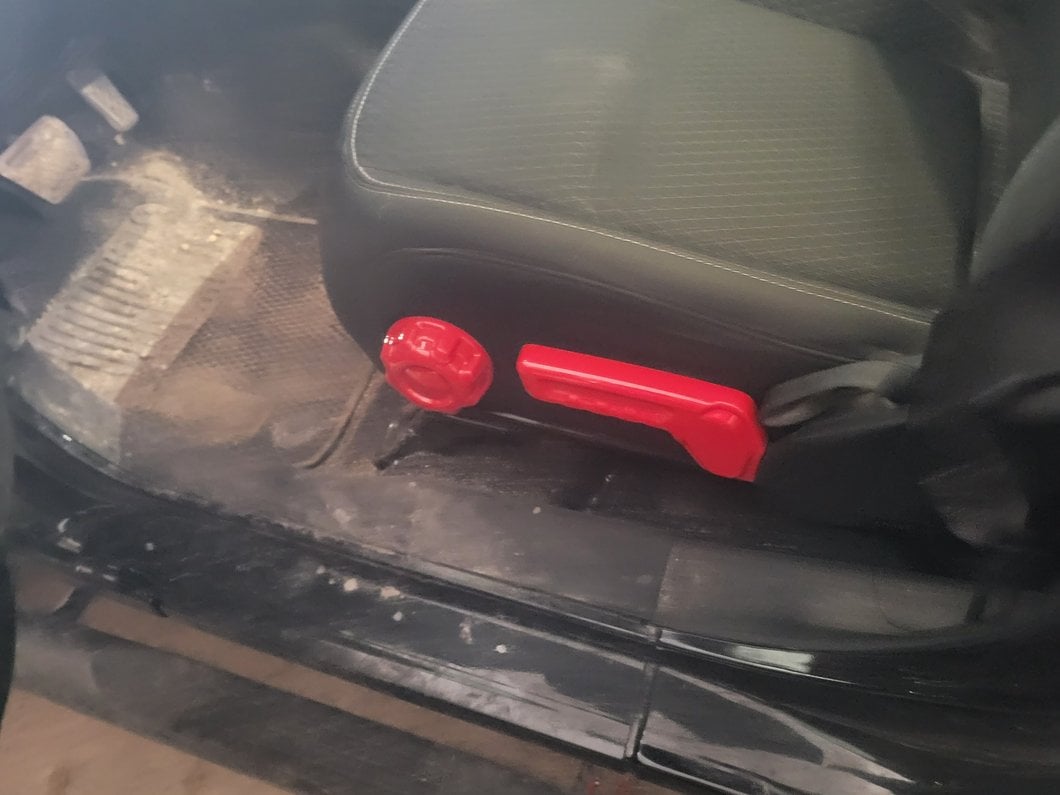 RedRock Driver Side Seat Height and Lumbar Adjustment Covers; Red (20-25 Jeep Gladiator JT)