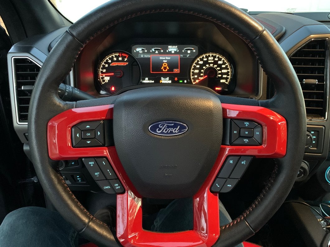 RedRock Center Console Shifter Trim Bezels; Red (15-20 F-150)