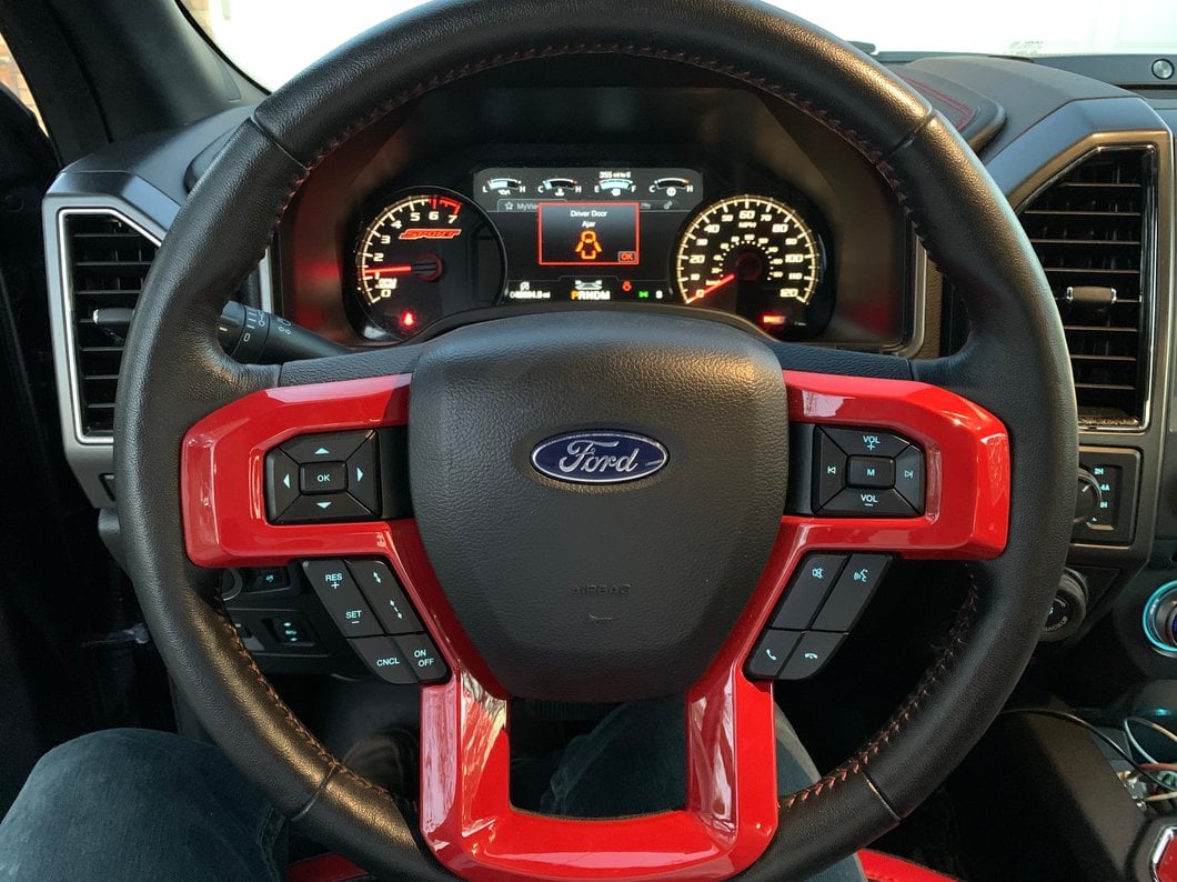 RedRock Steering Wheel Trim; Red (15-20 F-150)