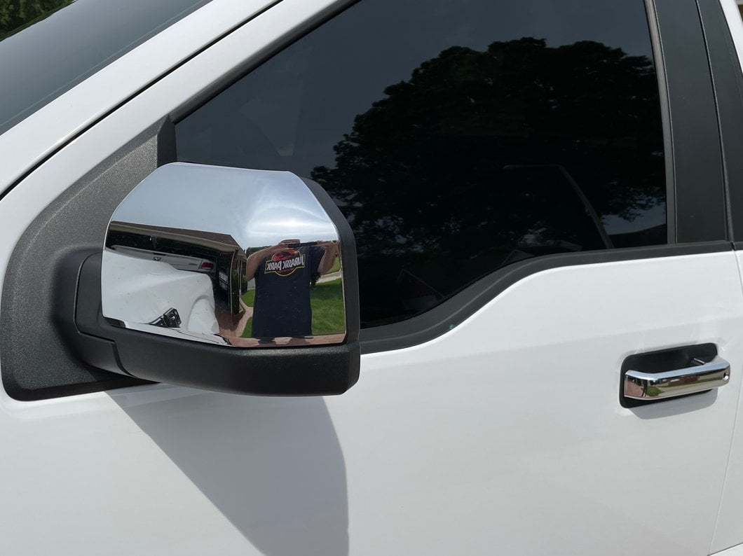 RedRock Door Handle Covers without Passenger Keyhole; Handle Covers Only; Chrome (15-20 F-150 Regular Cab, SuperCab)