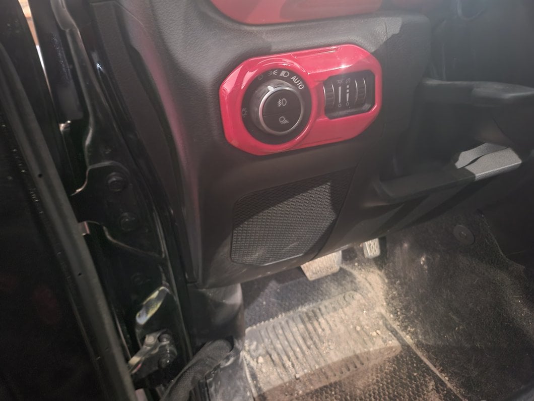 RedRock Headlight Switch Trim; Red (20-25 Jeep Gladiator JT)