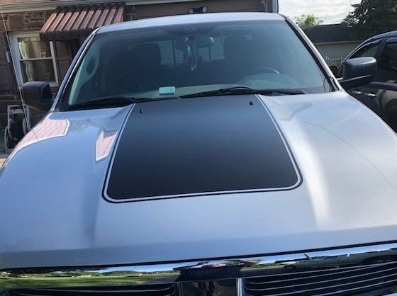 RAM Licensed by RedRock RAM Head Vertical Stripe; Matte Black (02-18 RAM 1500)