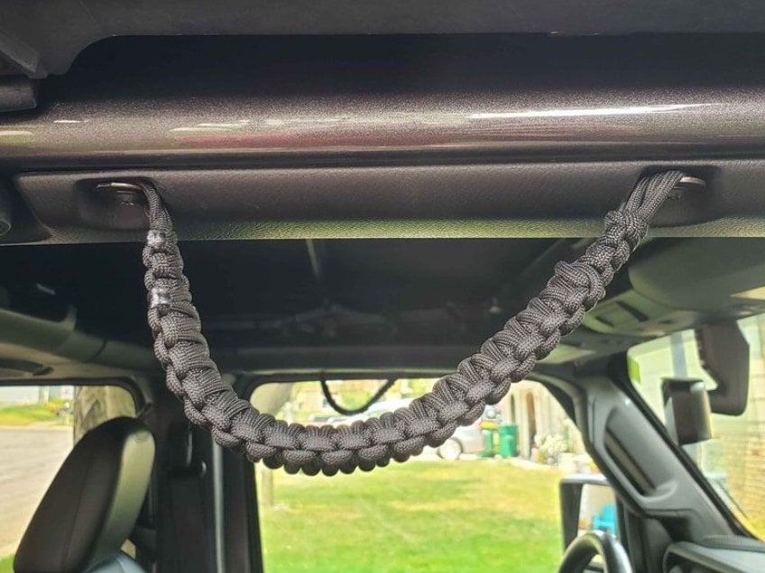 RedRock Headrest Paracord Grab Handles; Black (07-25 Jeep Wrangler JK & JL)