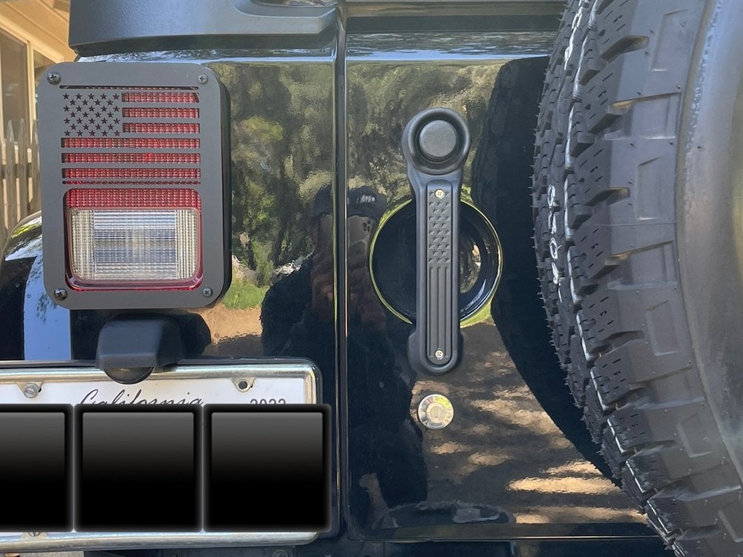 RedRock Old Glory Door Handle Inserts; Black and White (07-18 Jeep Wrangler JK 4-Door)