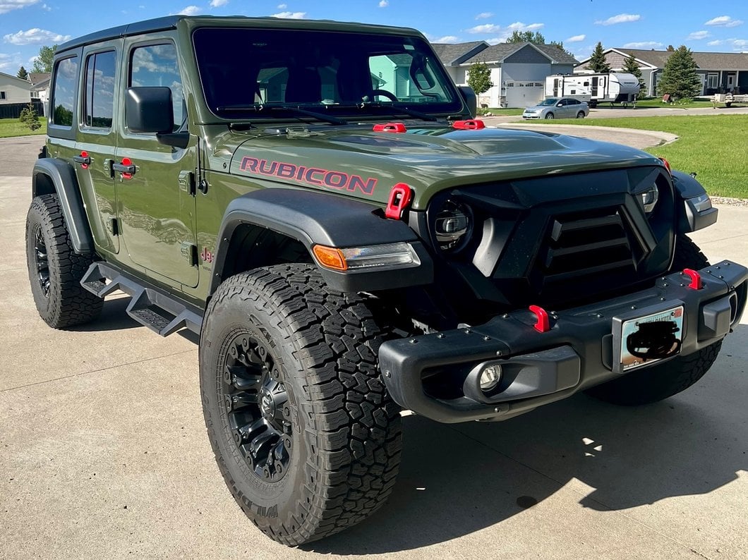 RedRock Exterior Door Handle Guards; Red (18-25 Jeep Wrangler JL)