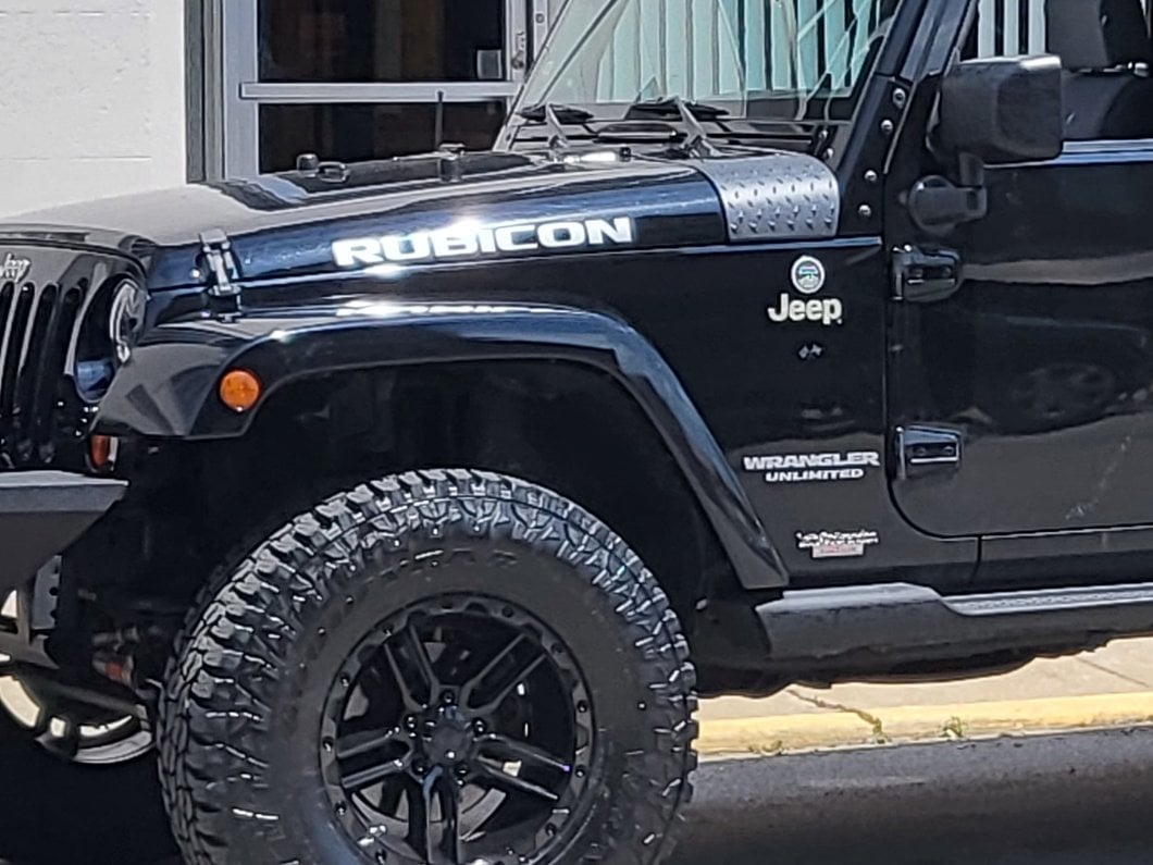 Jeep Licensed by RedRock Rubicon Hood Logo Decal; Silver (07-18 Jeep Wrangler JK)