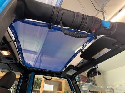 RedRock Mesh Sun Shade; Front; Blue (07-18 Jeep Wrangler JK)