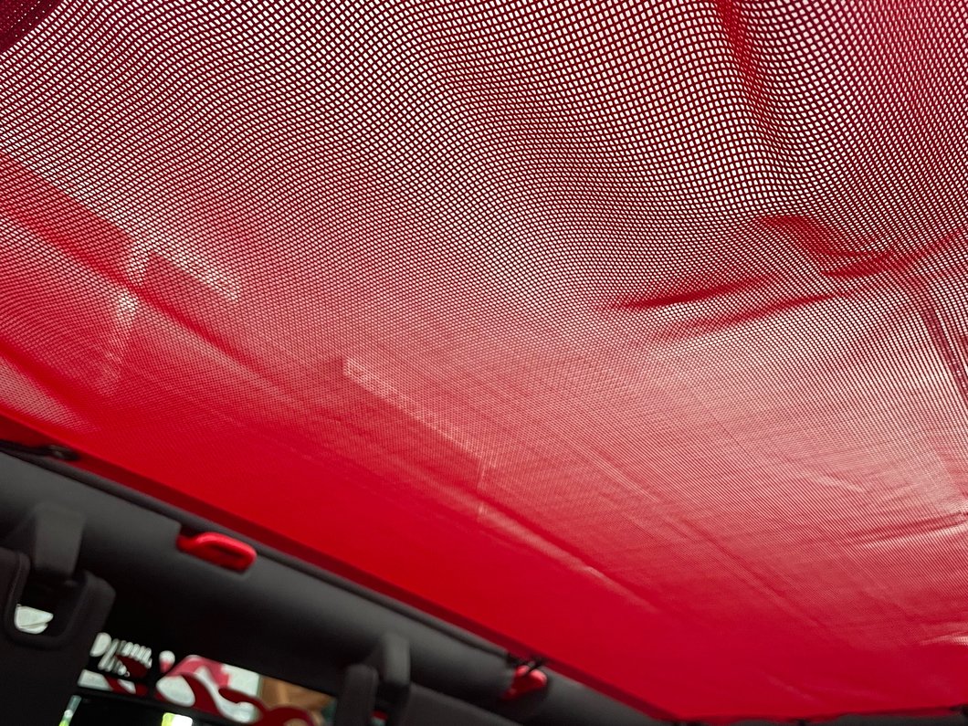 RedRock Mesh Sun Shade; Front; Red (07-18 Jeep Wrangler JK)