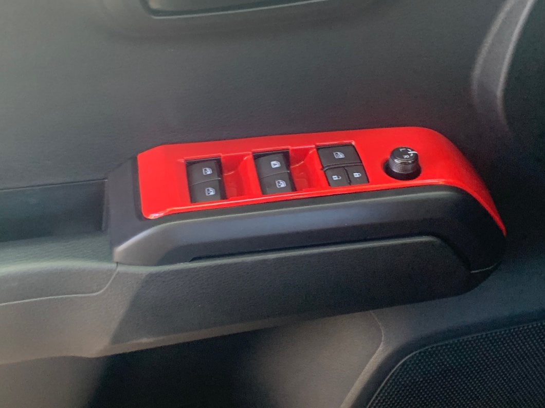 RedRock Front Switch Panel Trim; Red (16-23 Tacoma Double Cab)
