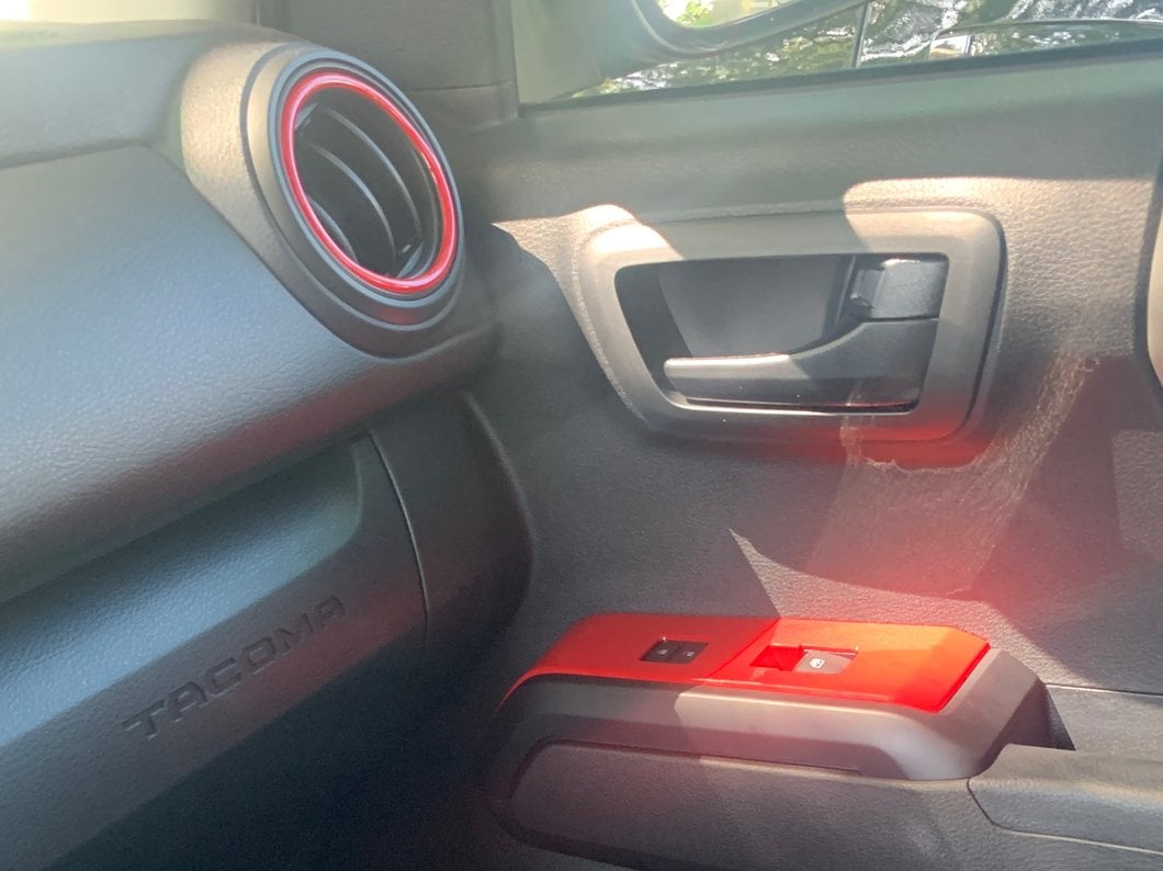 RedRock Front Switch Panel Trim; Red (16-23 Tacoma Double Cab)