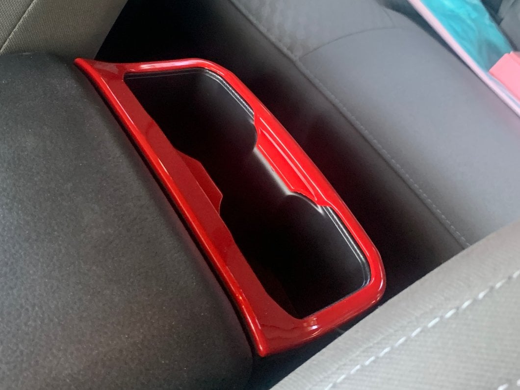 RedRock Rear Cup Holder Trim; Red (16-23 Tacoma)