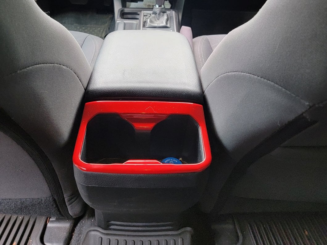 RedRock Rear Cup Holder Trim; Red (16-23 Tacoma)