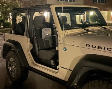 Jeep Licensed by RedRock Rectangular Adventure Mirrors with Engraved Jeep Logo; Textured Black (76-25 Jeep CJ7, Wrangler YJ, TJ, JK & JL)
