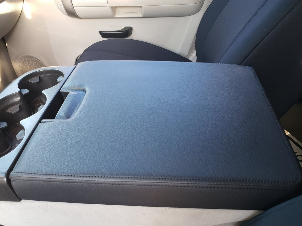 RedRock Replacement Leather Center Console Cover Only; Black (07-13 Sierra 1500)