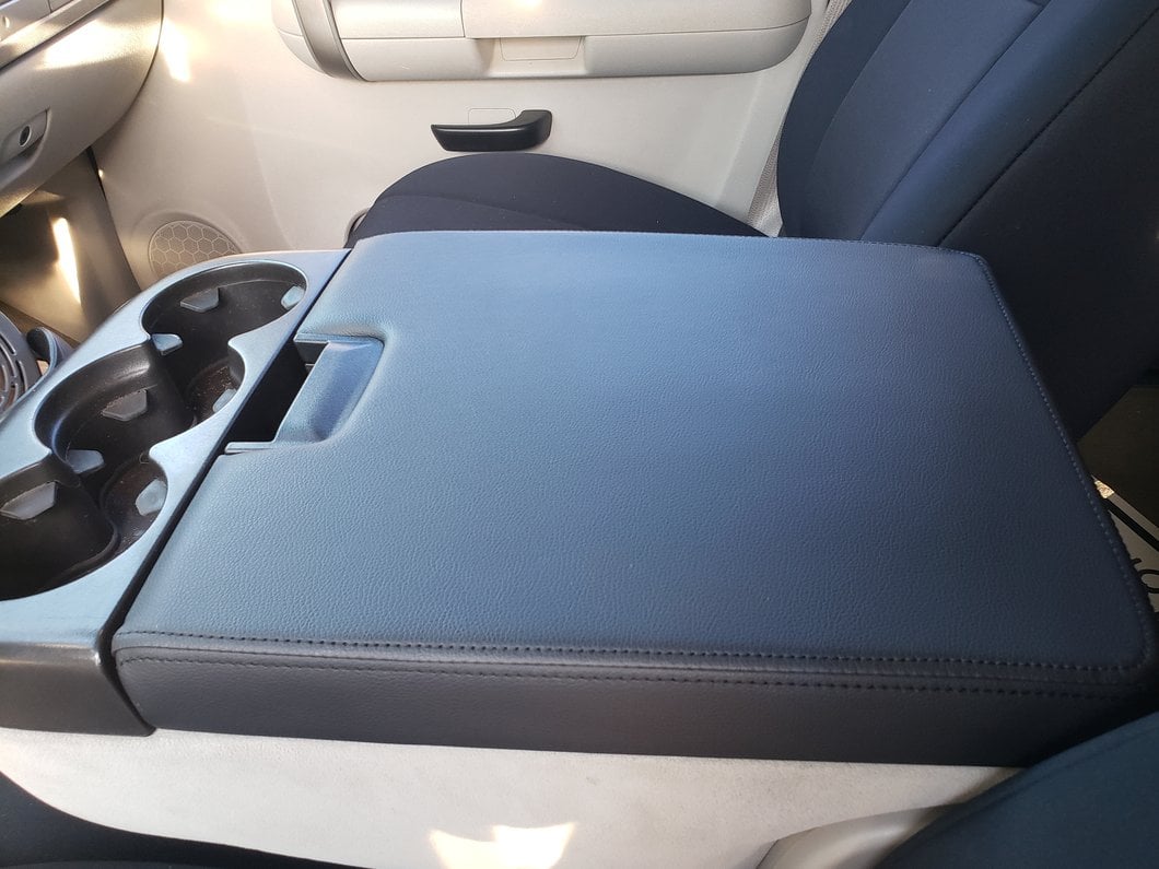 RedRock Replacement Leather Center Console Cover Only; Black (07-13 Sierra 1500)