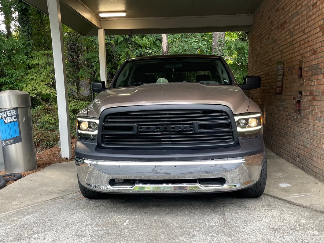 RedRock Boss Upper Replacement Grille with LED DRL; Matte Black (09-12 RAM 1500)