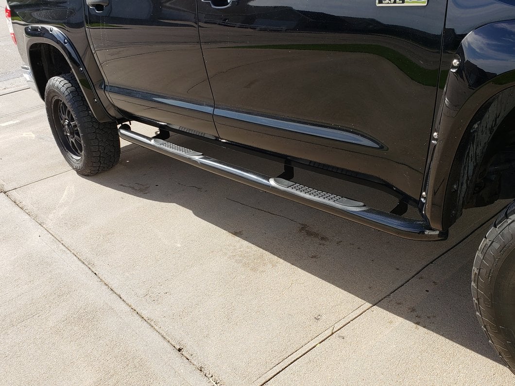 RedRock 3-Inch Side Step Bars; Black (07-21 Tundra CrewMax)