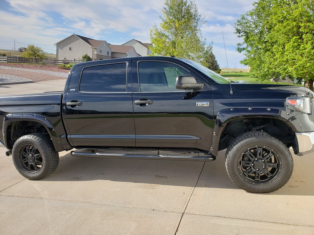 RedRock 3-Inch Side Step Bars; Black (07-21 Tundra CrewMax)