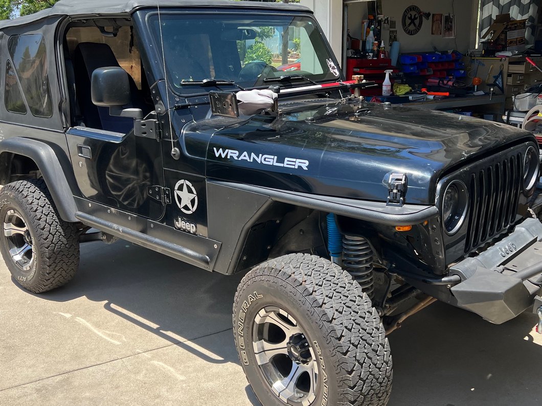 Jeep Licensed by RedRock Wrangler Hood Logo; Silver (97-06 Jeep Wrangler TJ)