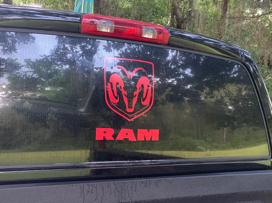 RAM Licensed by RedRock Large RAM Head with Logo; Red (02-18 RAM 1500)