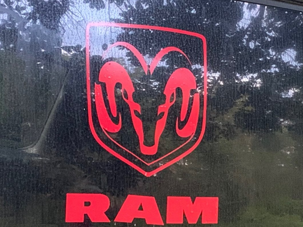 RAM Licensed by RedRock Large RAM Head with Logo; Red (02-18 RAM 1500)