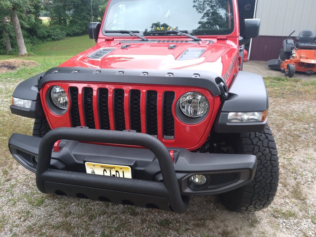 RedRock 3-Inch Bull Bar with Skid Plate; Textured Black (20-25 Jeep Gladiator JT, Excluding Mojave)