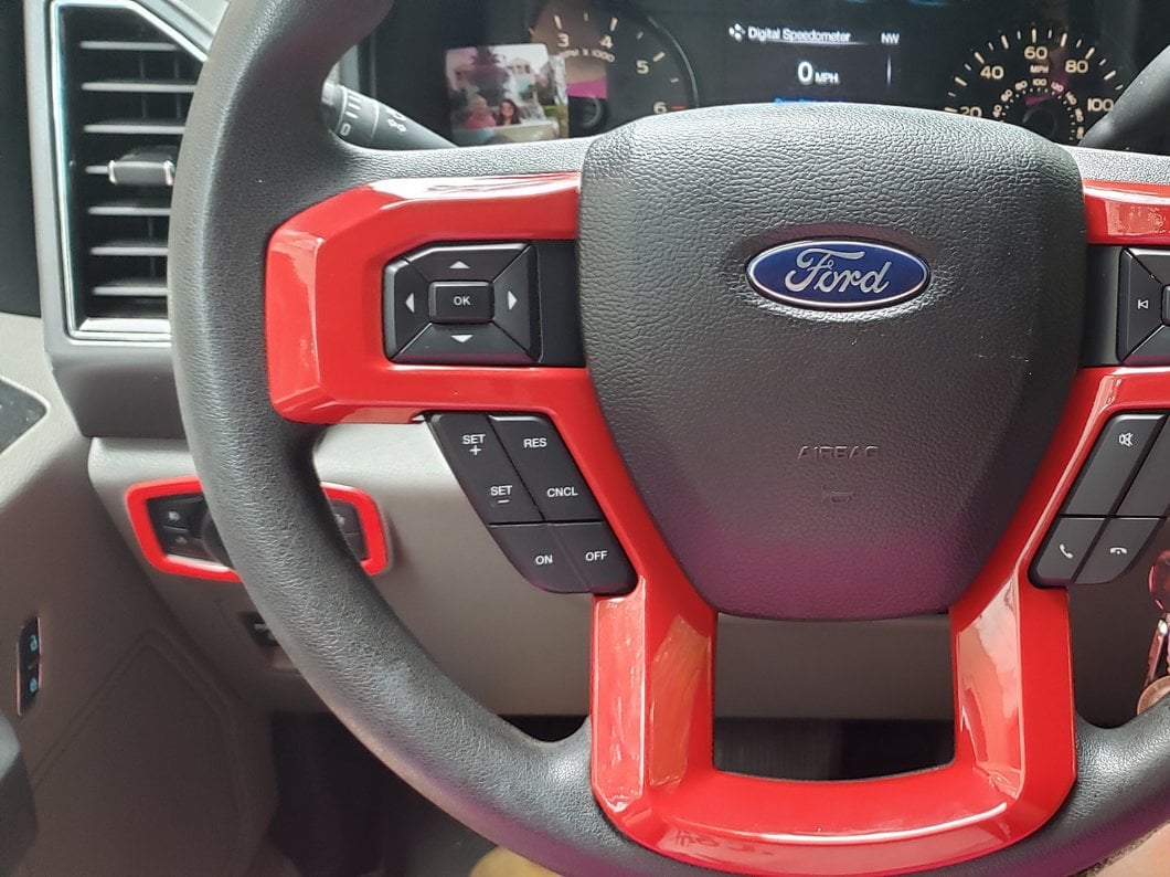 RedRock Headlight Switch Bezel; Red (15-20 F-150)