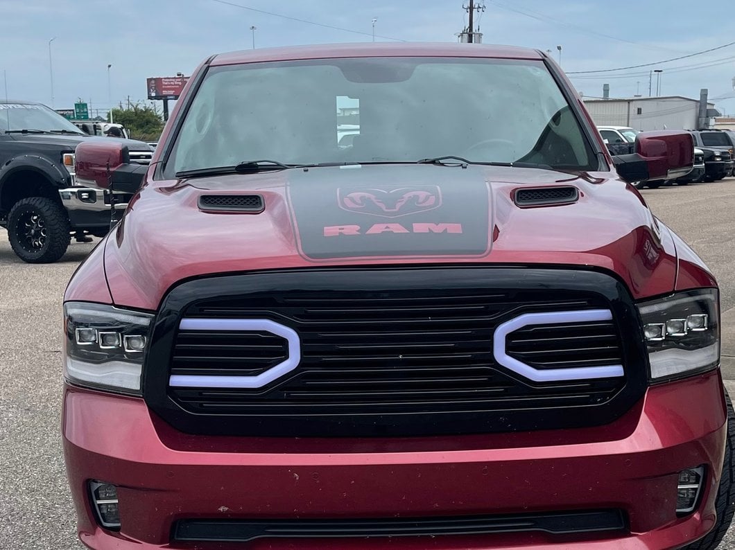 RAM Licensed by RedRock Hood Decal with Logo; Matte Black (09-18 RAM 1500, Excluding Rebel)