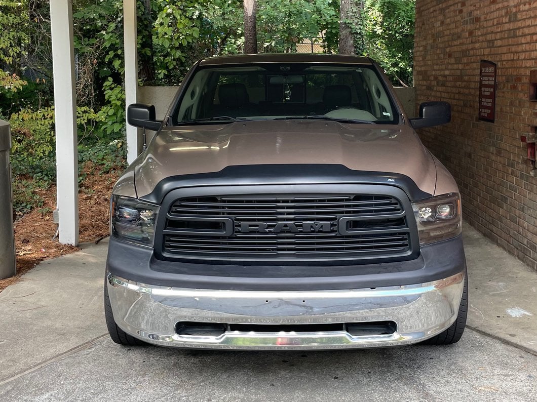 RedRock Boss Upper Replacement Grille with LED DRL; Matte Black (09-12 RAM 1500)