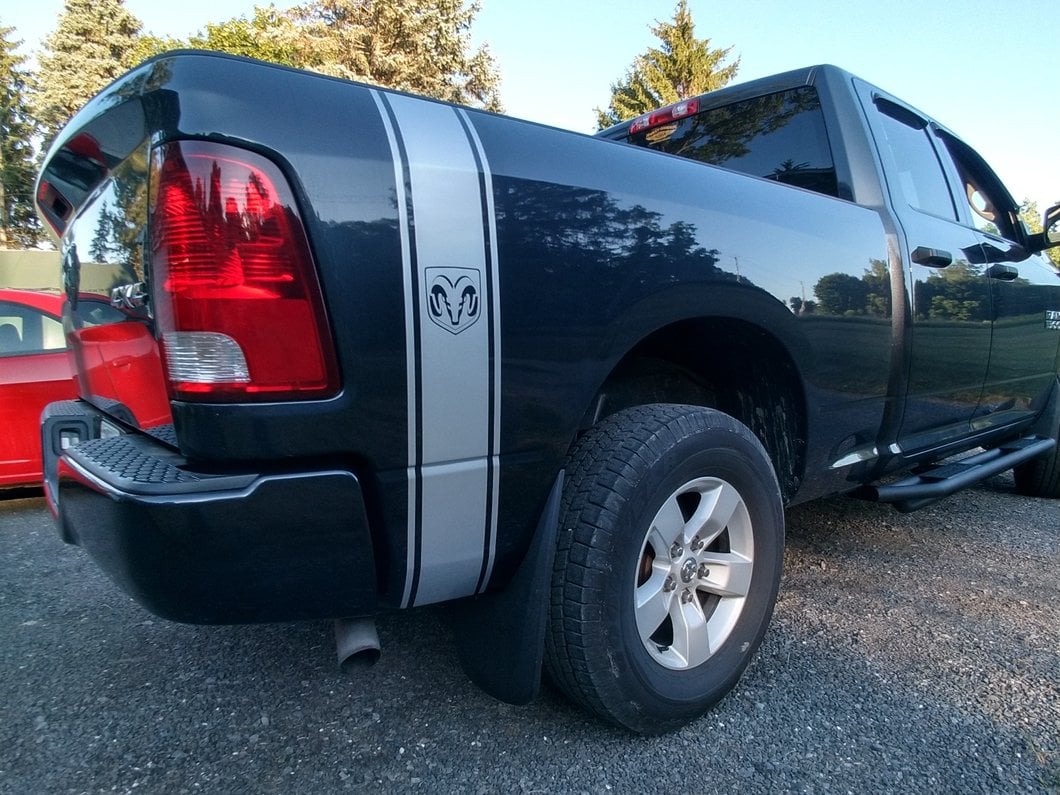 RAM Licensed by RedRock RAM Head Vertical Stripe; Silver (02-18 RAM 1500)