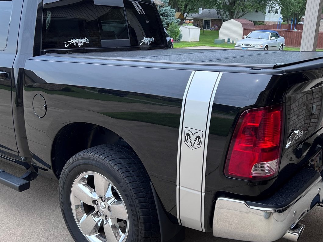 RAM Licensed by RedRock RAM Head Vertical Stripe; Silver (02-18 RAM 1500)