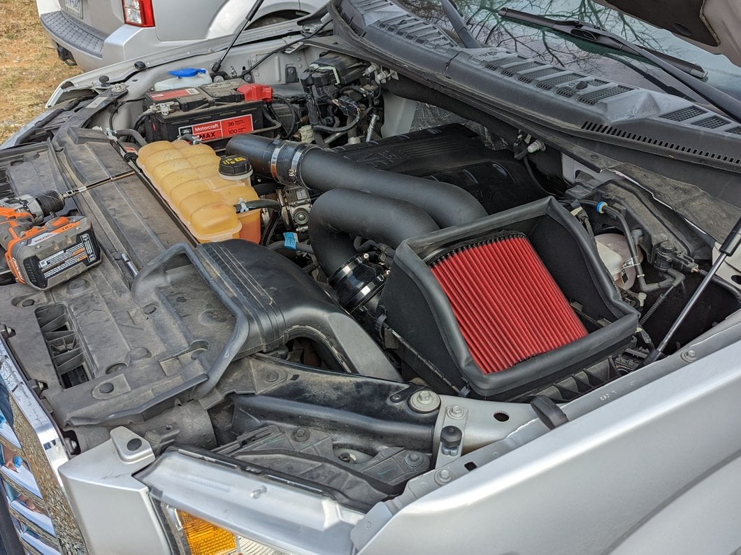 RedRock Cold Air Intake; Wrinkle Black (15-16 3.5L EcoBoost F-150)