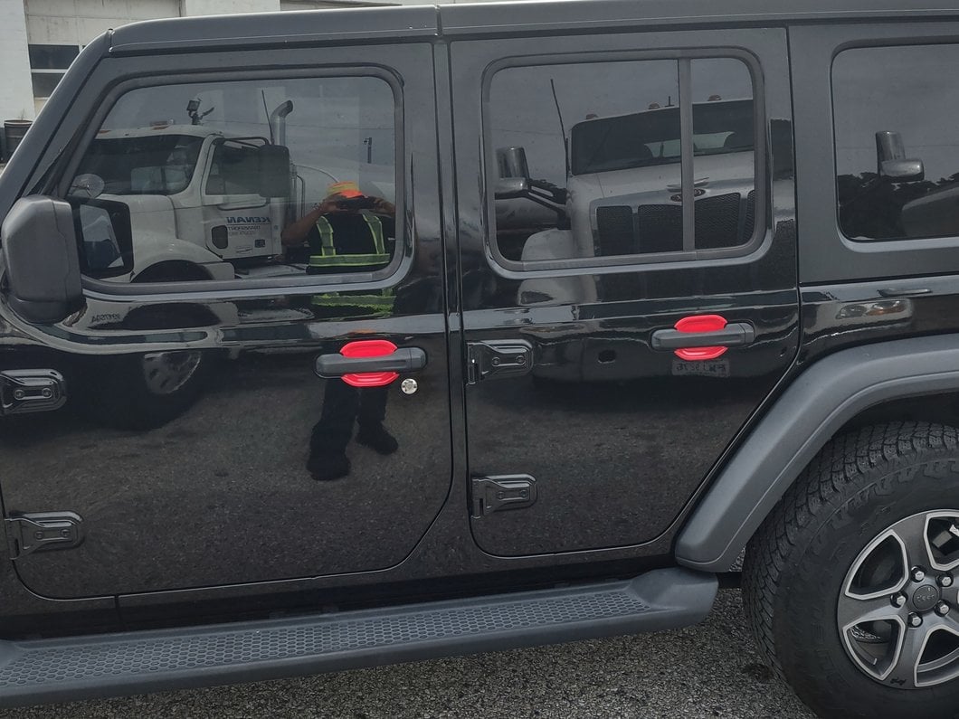 RedRock Exterior Door Handle Guards; Red (18-25 Jeep Wrangler JL)