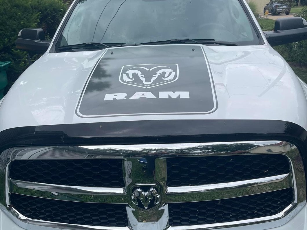 RAM Licensed by RedRock Hood Decal with Logo; Anthracite (09-18 RAM 1500, Excluding Rebel)