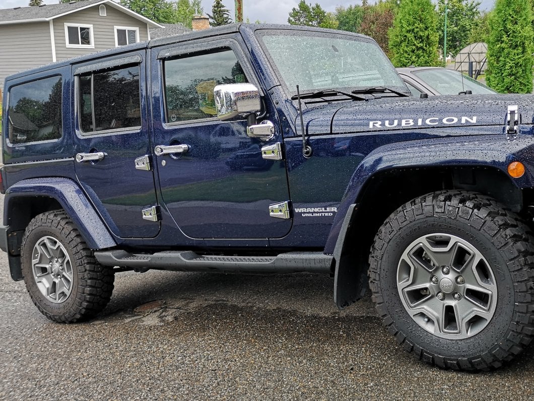 RedRock Door Hinge Covers; Chrome (07-18 Jeep Wrangler JK)