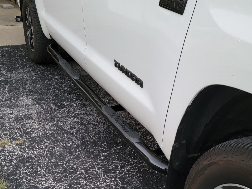 RedRock 3-Inch Side Step Bars; Black (07-21 Tundra CrewMax)