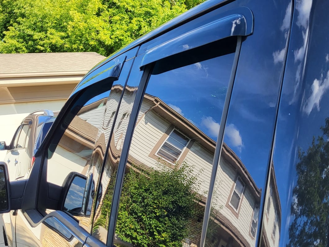 RedRock Window Deflectors; Front and Rear; Smoked (15-25 F-150 SuperCab)
