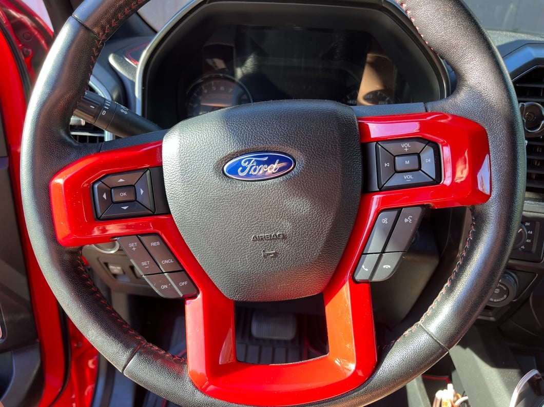 RedRock Center Console Shifter Trim Bezels; Red (15-20 F-150)