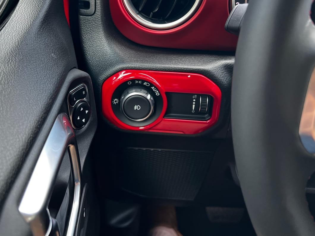 RedRock Headlight Switch Trim; Red (18-25 Jeep Wrangler JL)