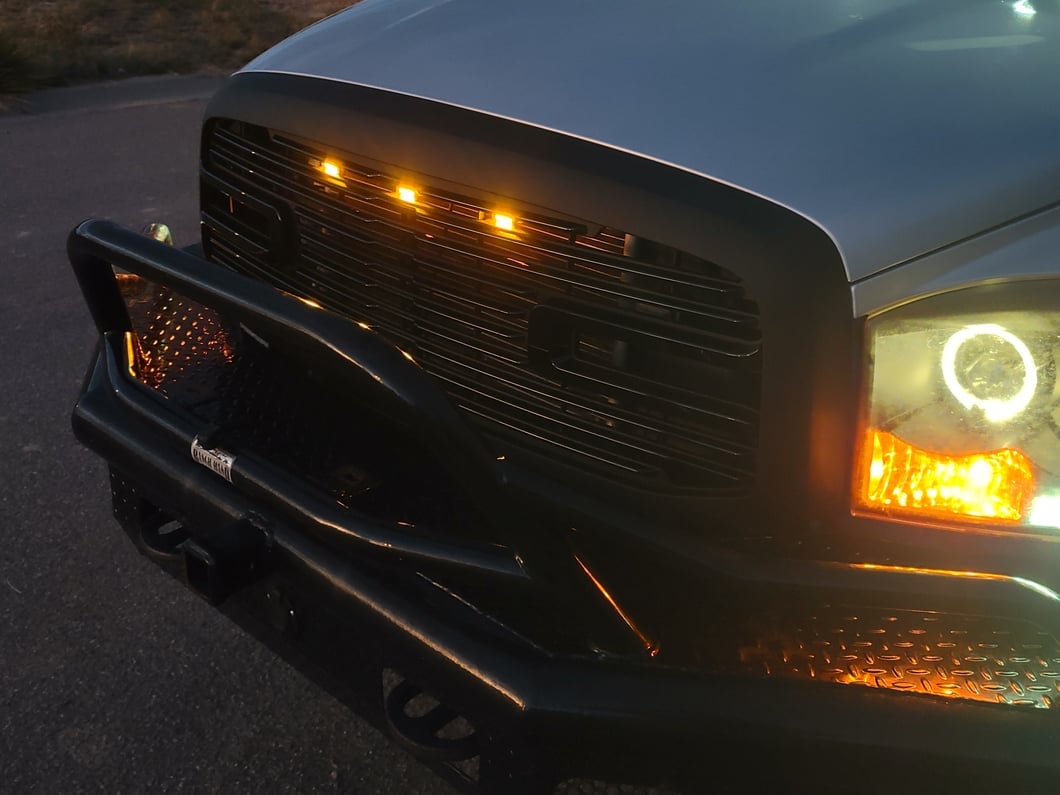 RedRock Boss Upper Replacement Grille with LED DRL; Matte Black (06-09 RAM 2500)