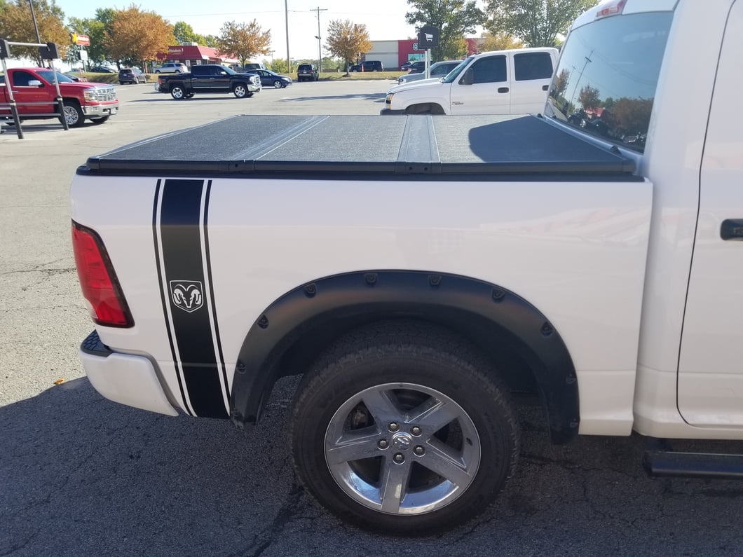 RAM Licensed by RedRock RAM Head Vertical Stripe; Matte Black (02-18 RAM 1500)