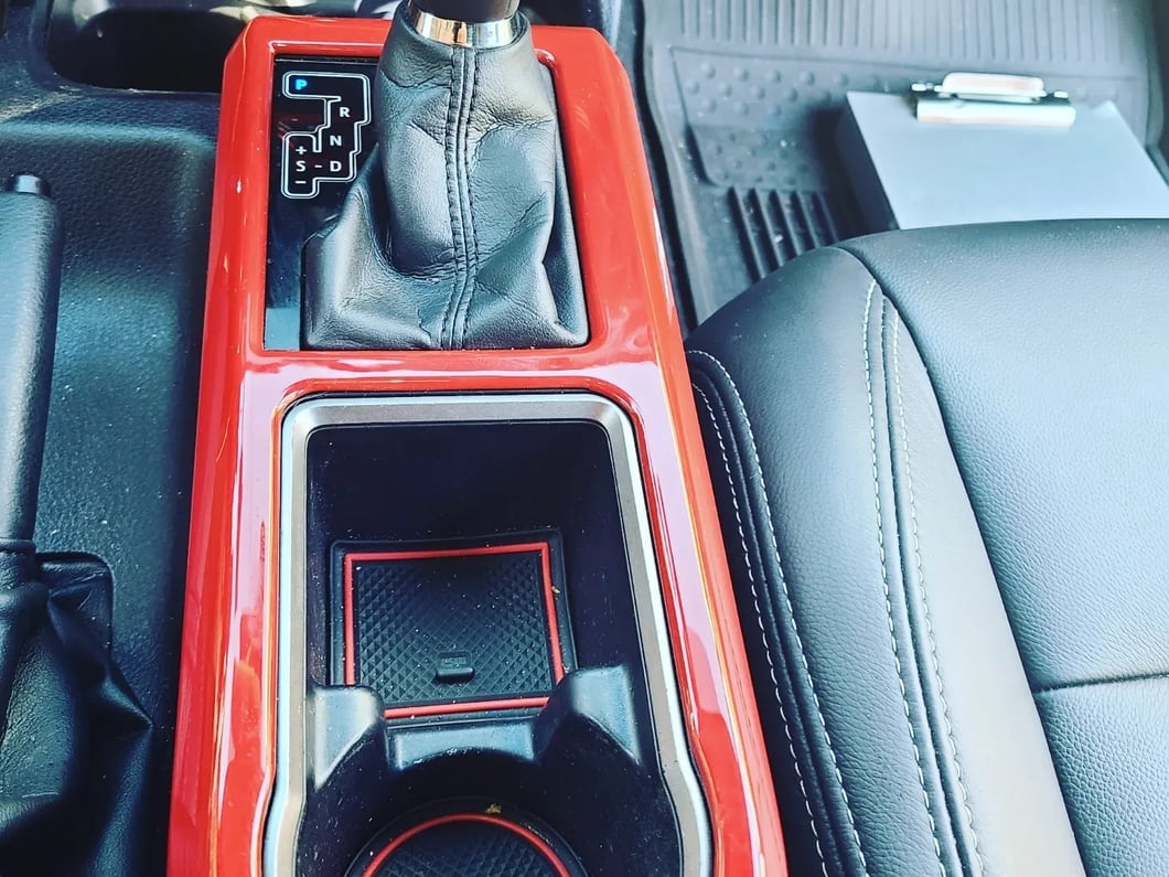RedRock Center Console Trim; Red (16-23 Tacoma w/ Automatic Transmission)