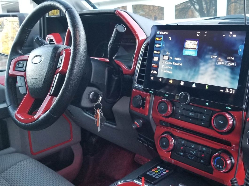 RedRock Steering Wheel Trim; Red (15-20 F-150)